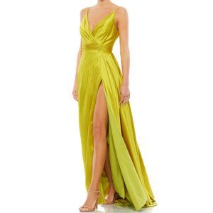 NWT MAC DUGGAL Sleeveless Faux Wrap Draped Gown Size 10